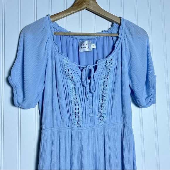 HELLO MOLLY HIGH ABOVE THE CLOUDS MIDI DRESS BLUE SIZE 6 - Picture 11 of 15